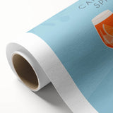 Art Deco style poster featuring a stylized cocktail glass in pastel colors, printed on rolled canvas.