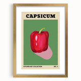 Extra large abstract art print featuring a textured depiction of assorted fruits in vibrant colors, framed in gold.