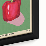 Extra large black wall art featuring a textured close-up of colorful fruits, ideal for living room decor.