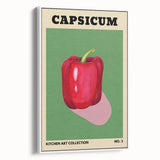 Vintage poster art of colorful fruits on a black background, framed canvas, ideal for living room decor.