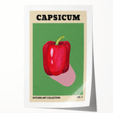 Rolled print featuring an array of colorful fruits on a light background, suitable as art wall dining room decor.