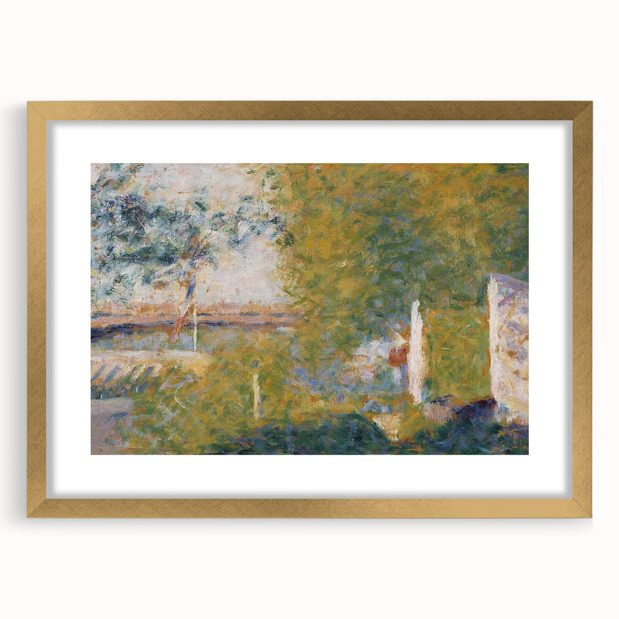 The Bridge at Bineau by Seurat: Soft Impressionist Landscape Wall Art