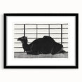 Abstract Camel Silhouette - Minimalist Modern Wall Art in Black & White