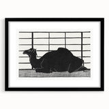 Abstract Camel Silhouette - Minimalist Modern Wall Art in Black & White