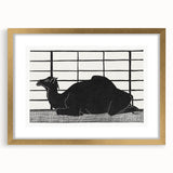 Abstract Camel Silhouette - Minimalist Modern Wall Art in Black & White