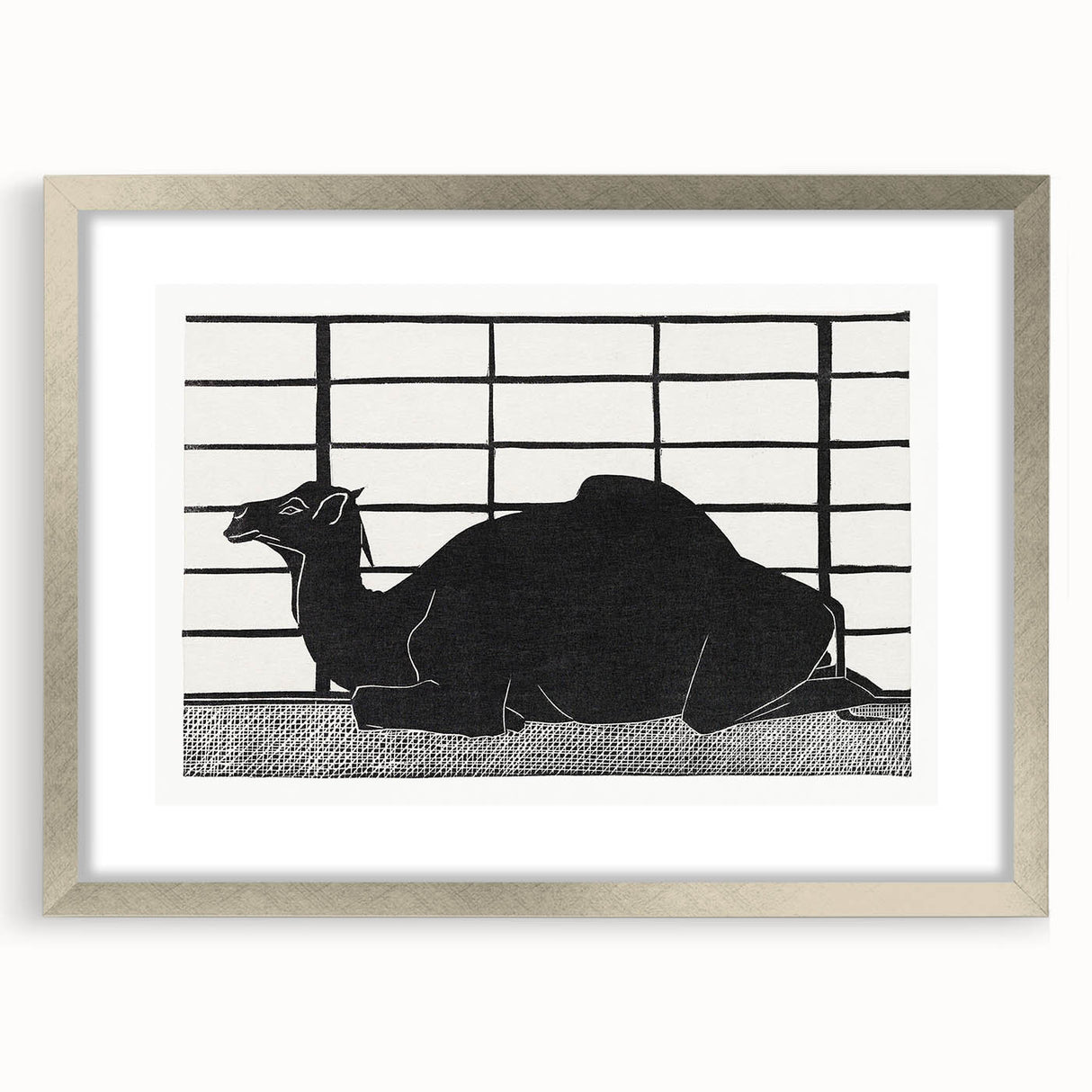 Abstract Camel Silhouette - Minimalist Modern Wall Art in Black & White