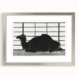 Abstract Camel Silhouette - Minimalist Modern Wall Art in Black & White