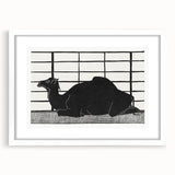 Abstract Camel Silhouette - Minimalist Modern Wall Art in Black & White