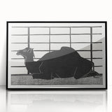 Abstract Camel Silhouette - Minimalist Modern Wall Art in Black & White