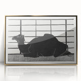 Abstract Camel Silhouette - Minimalist Modern Wall Art in Black & White