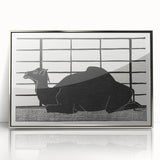 Abstract Camel Silhouette - Minimalist Modern Wall Art in Black & White