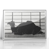 Abstract Camel Silhouette - Minimalist Modern Wall Art in Black & White