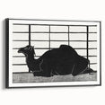 Abstract Camel Silhouette - Minimalist Modern Wall Art in Black & White