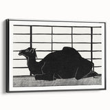 Abstract Camel Silhouette - Minimalist Modern Wall Art in Black & White