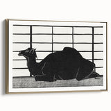 Abstract Camel Silhouette - Minimalist Modern Wall Art in Black & White