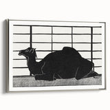 Abstract Camel Silhouette - Minimalist Modern Wall Art in Black & White