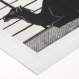 Abstract Camel Silhouette - Minimalist Modern Wall Art in Black & White