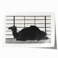 Abstract Camel Silhouette - Minimalist Modern Wall Art in Black & White