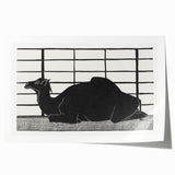 Abstract Camel Silhouette - Minimalist Modern Wall Art in Black & White