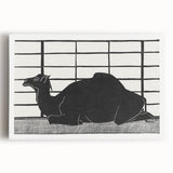 Abstract Camel Silhouette - Minimalist Modern Wall Art in Black & White