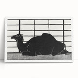 Abstract Camel Silhouette - Minimalist Modern Wall Art in Black & White