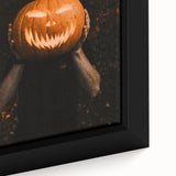 Close-up of extra large black wall art on canvas featuring a textured, colorful abstract design, ideal for living room decor.