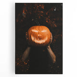 Large black and white stretched canvas depicting a fall landscape, ideal for kitchen wall art.