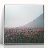 Elegant Dining Room Wall Art – Red Poppy Field Landscape Print
