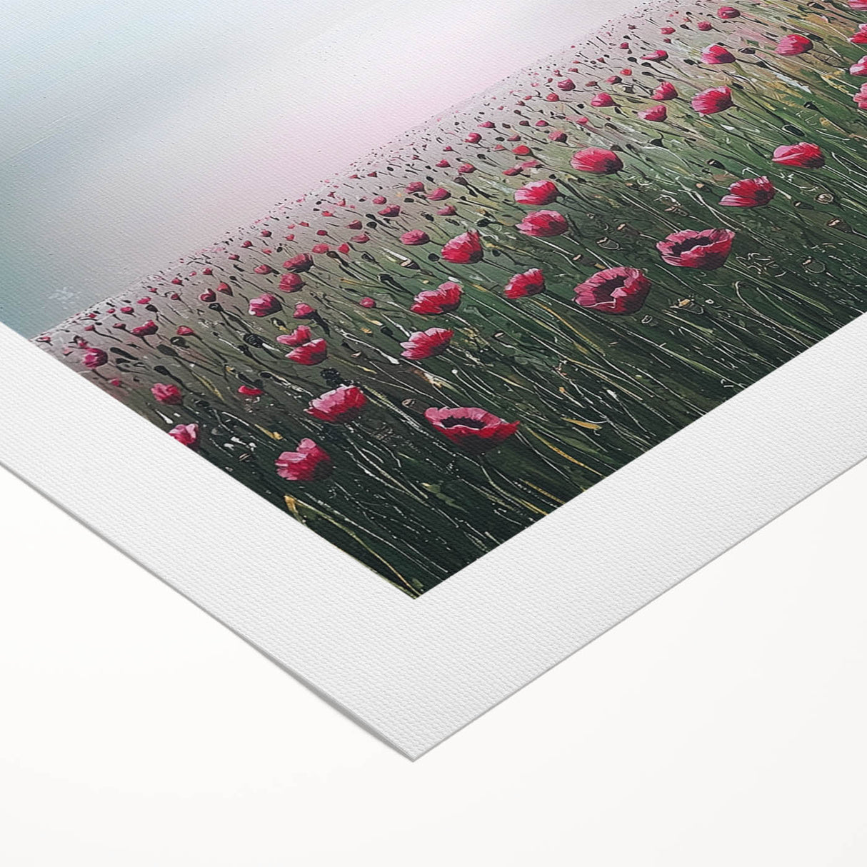 Elegant Dining Room Wall Art – Red Poppy Field Landscape Print