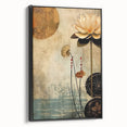 Elegant Lotus Living Room Wall Art - Modern Canvas & Framed Print