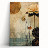 Elegant Lotus Living Room Wall Art - Modern Canvas & Framed Print