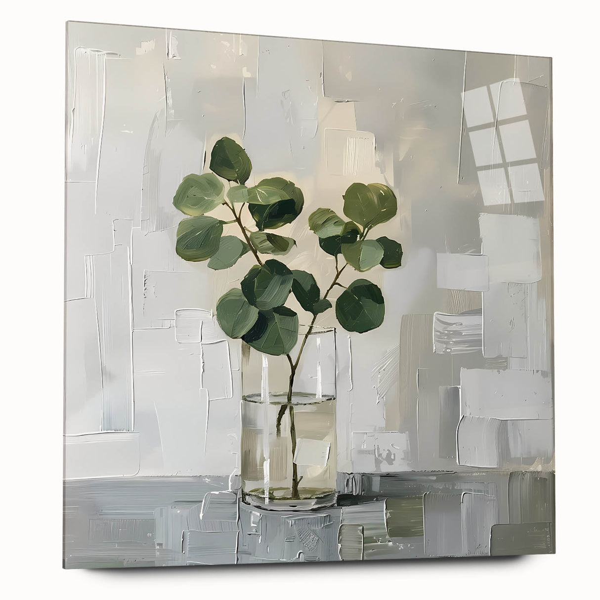 Abstract floral wall art showcased in an acrylic glass frame, highlighting vibrant colors and intricate designs, perfect for modern home decor.