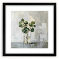 Abstract floral wall art framed in black with a white mat, showcasing vibrant colors and intricate designs, perfect for modern home decor and interior styling.