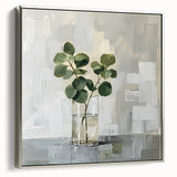 Abstract floral wall art with vibrant colors in a silver frame, showcasing a modern design. Perfect for enhancing home decor in living spaces or offices.