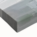 Close-up of a vibrant abstract floral wall art design on stretched canvas, showcasing intricate brush strokes and rich colors, perfect for modern home decor.