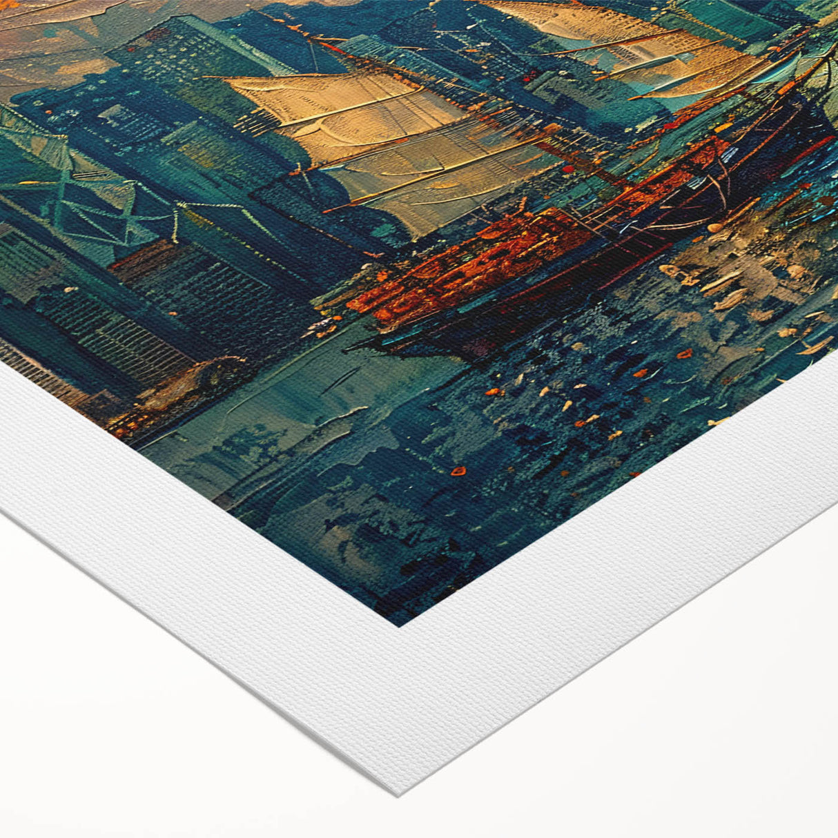 Abstract landscape wall art design on rolled canvas, showcasing vibrant colors and organic shapes, perfect for modern home decor and artistic expression.
