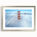Silver landscape bridge frame with mat, showcasing an elegant front view that highlights its sleek design and modern aesthetic, perfect for home decor.