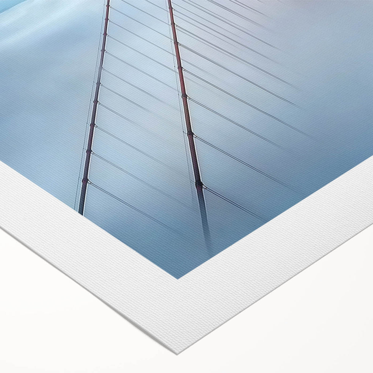 Rolled canvas showcasing a vibrant landscape bridge design, featuring rich colors and intricate details. Ideal for wall decor, it comes securely packaged in a protective cardboard tube.