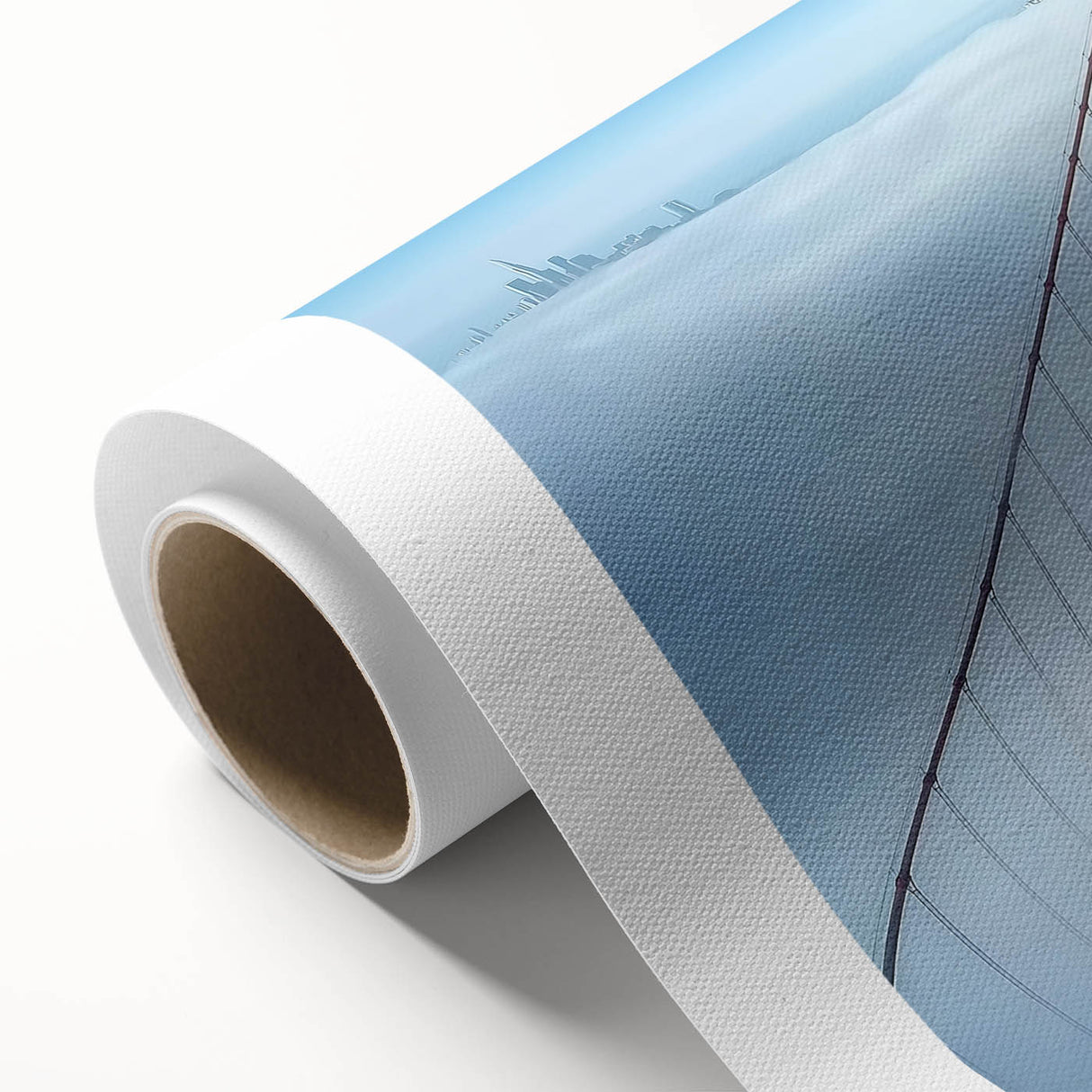 Landscape bridge design on rolled canvas, showcasing vibrant colors and intricate details, perfect for home decor. Packaged securely in a protective tube for easy transport.