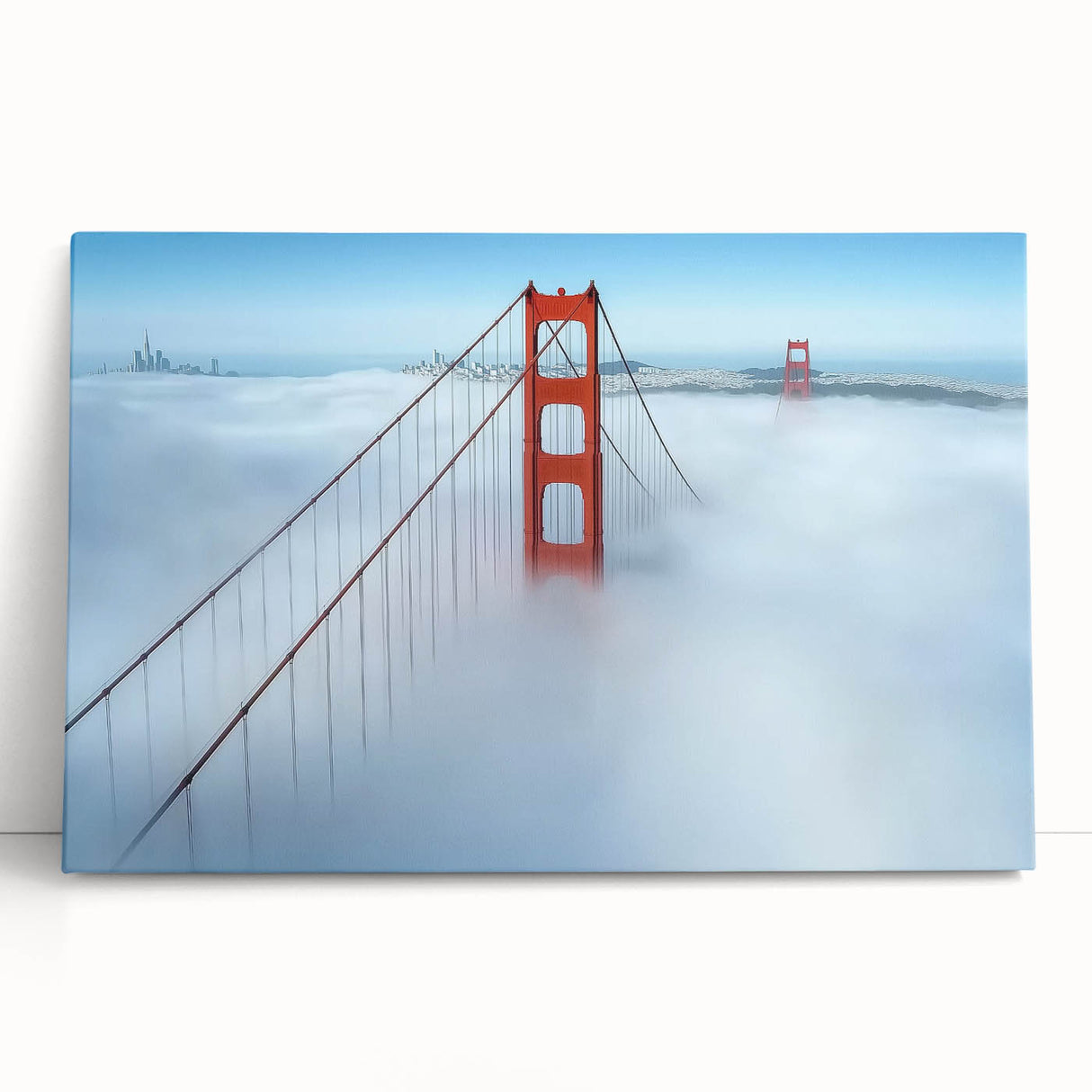 Stretched canvas artwork depicting a serene landscape bridge scene, showcasing vibrant colors and intricate details, perfect for enhancing home decor. This piece captures the essence of nature, blending tranquility with artistry, ideal for wall decoration in living spaces.