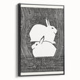 Minimalist Snow Hares Wall Art - Monochrome Animal Art Print