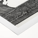 Minimalist Snow Hares Wall Art - Monochrome Animal Art Print