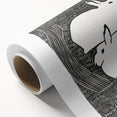 Minimalist Snow Hares Wall Art - Monochrome Animal Art Print