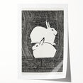 Minimalist Snow Hares Wall Art - Monochrome Animal Art Print