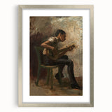 Realism Art Prints - The Banjo Player Study by Thomas Eakins Music Art