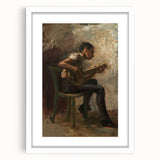 Realism Art Prints - The Banjo Player Study by Thomas Eakins Music Art