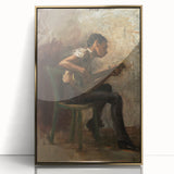 Realism Art Prints - The Banjo Player Study by Thomas Eakins Music Art