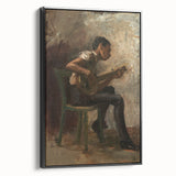 Realism Art Prints - The Banjo Player Study by Thomas Eakins Music Art