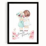 Personalized Kids Art – Friends Forever Girls Illustration Print