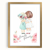 Personalized Kids Art – Friends Forever Girls Illustration Print